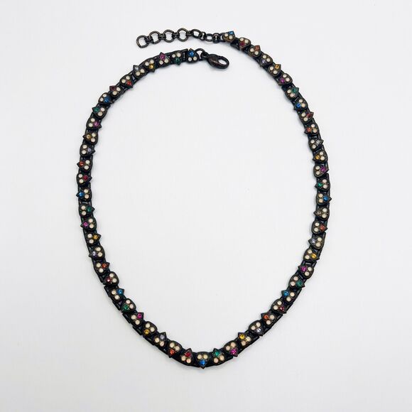 Sorrelli Necklace Bracelet Set Rhinestone Heart Link Statement Signed - Picture 2 of 11